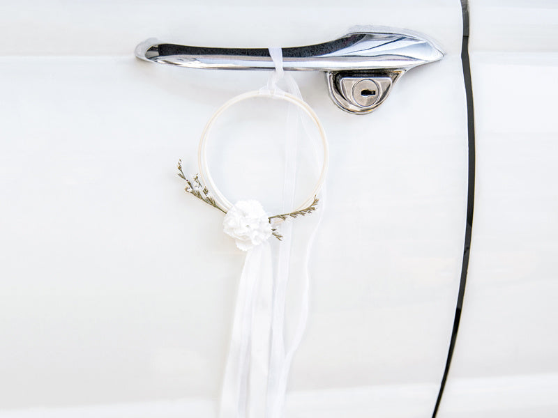 Décoration de voiture Mariage Blanc