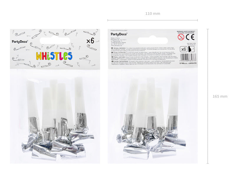 Languettes à rouleaux argentées 6pcs