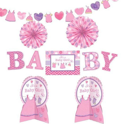 Set de décoration de naissance fille 10 pièces