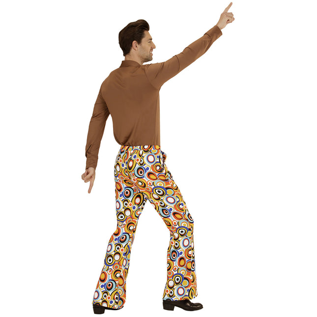 Pantalon Disco 70S Orange Hommes Cercles