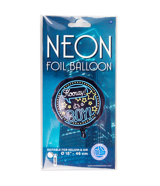 Ballon de naissance à l'hélium C'est un garçon Néon 46cm vide