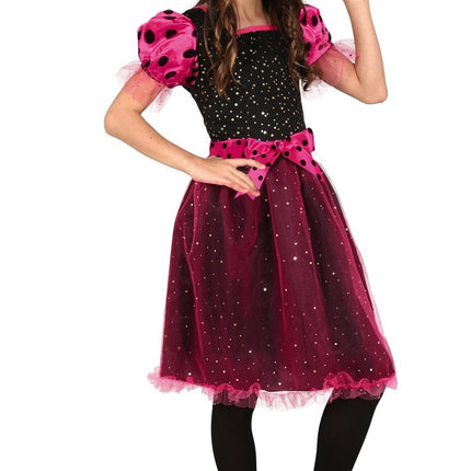 Costume d'Halloween sorcière fille rose