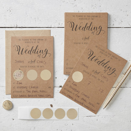 Invitations de mariage beige 15cm 10pcs