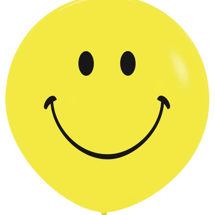 Ballons Smile Face Jaune 91cm 2pcs