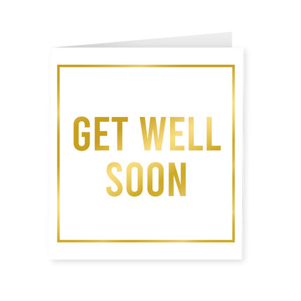 Carte Get Well Soon Or Blanc 15cm