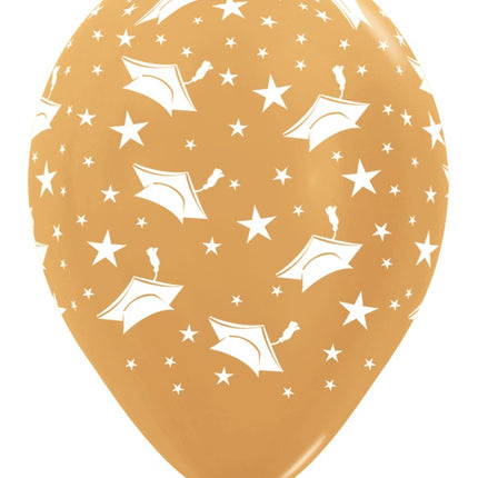 Ballons Chapeaux de Graduation Or 570 30cm 25pcs