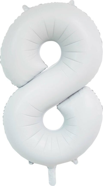 Ballon à figures blanc 8 ans brillant 86cm