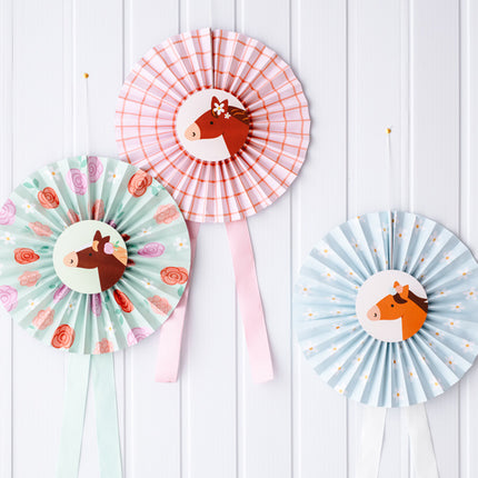 Rosette de cheval 35cm 3pcs