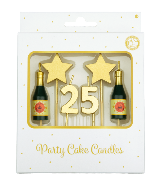 Bougies 25 ans Champagne 17.5cm