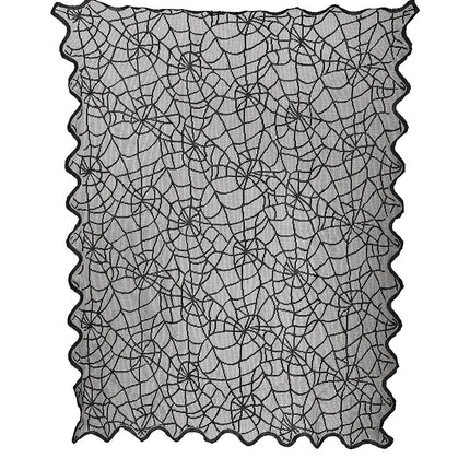 Nappe d'Halloween noire en dentelle 1m