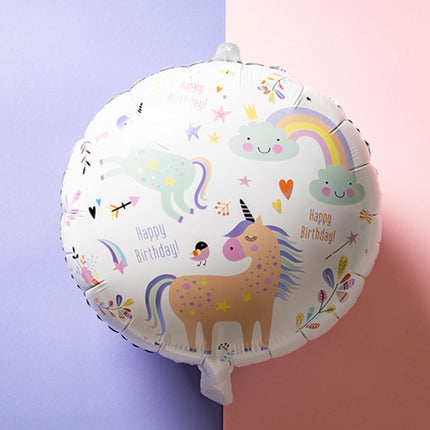 Ballon à l'hélium Happy Birthday Licorne Vide 45cm