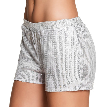 Pantalon court à paillettes Argent M