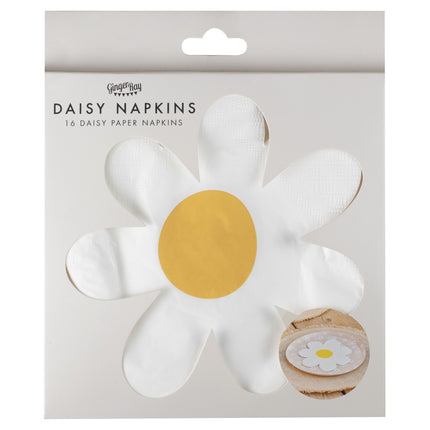Serviettes de table marguerites 16pcs