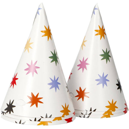 Chapeaux de fête étoilés colorés 6pcs