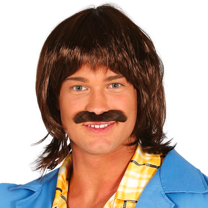 Perruque Moustache Marron