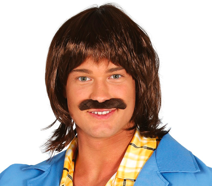 Perruque Moustache Marron