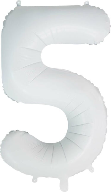 Ballon à figures blanc 5 ans brillant 86cm