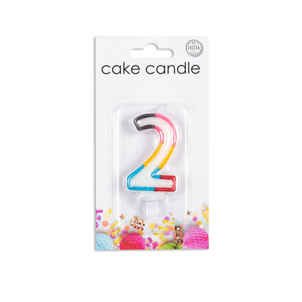 Bougie 2 ans colorée 7cm