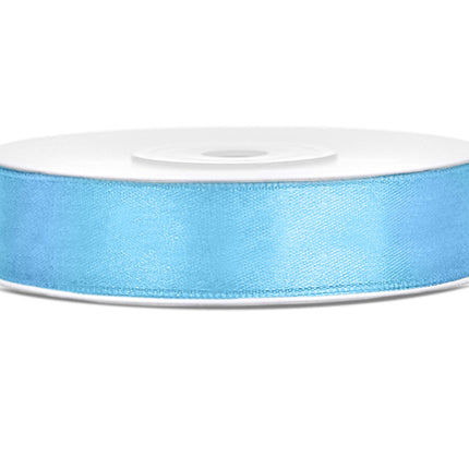 Ruban de satin bleu clair 12 mm 25 m