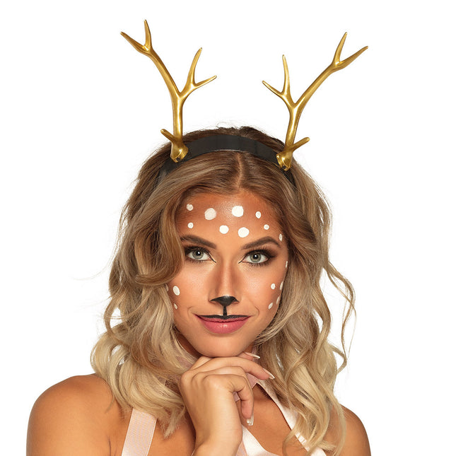 Bandeau à cheveux doré Cerf