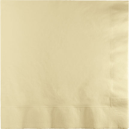 Serviettes de table ivoire 3 couches 33cm 50pcs