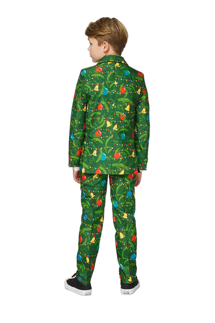 Costume vert Noël avec l'enfant de lumière