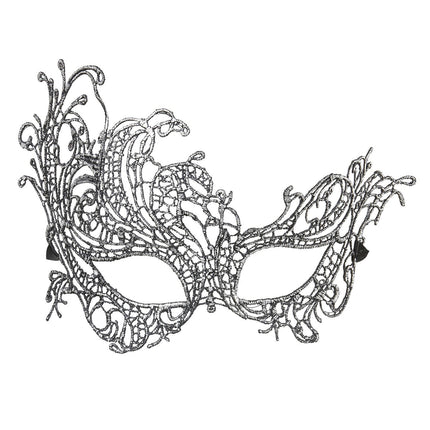 Masque pour les yeux en dentelle argentée