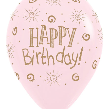 Ballons Happy Birthday Sun Pastel Matte Mix 30cm 25pcs