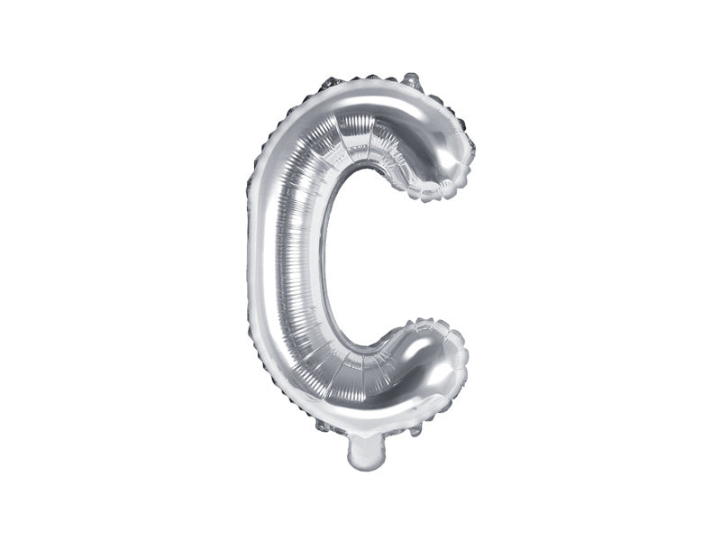 Ballon de baudruche Lettre C Argent Vide 35cm