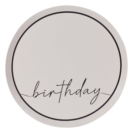 Assiettes d'anniversaire 25cm 8pcs