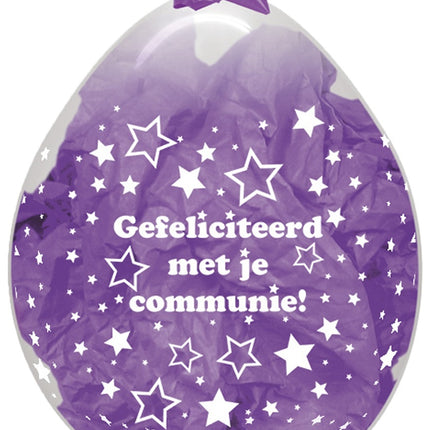 Balloons Stuffer Communion Stars Clear 45cm 25pcs