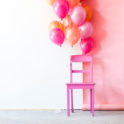 Ballons de baudruche rose pêche chromés 33cm 15pcs