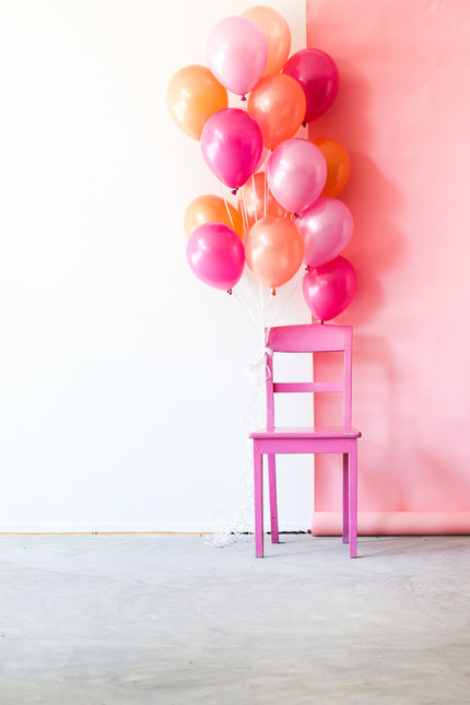 Ballons de baudruche rose pêche chromés 33cm 15pcs