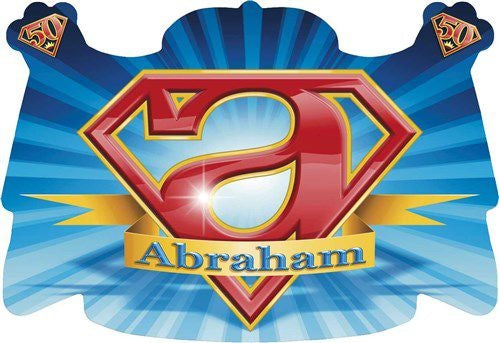 Plaque de porte Abraham Bleu Rouge 50cm