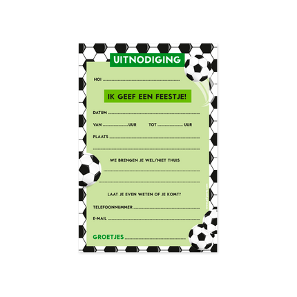 Invitations pour le football Vert 6pcs