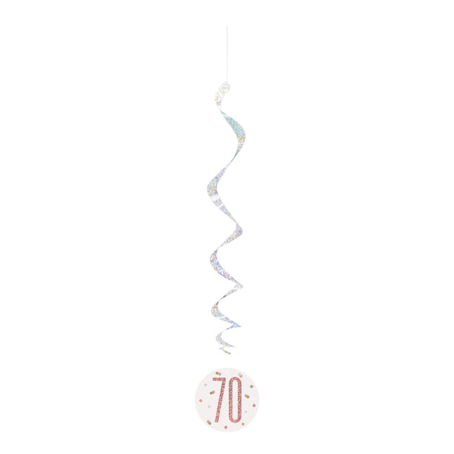 Décoration suspendue 70 Years Rose Gold 81cm 6pcs