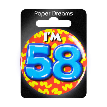 Je suis 58 Bouton 58 ans 5.5cm