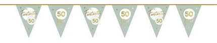 Guirlande 50 ans vert or 10m