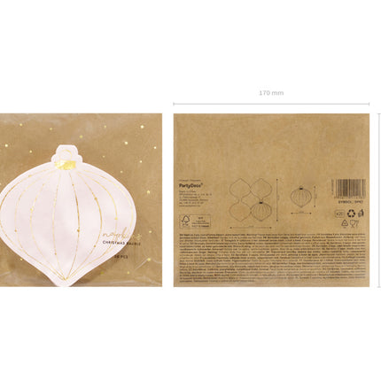 Serviettes de table Boule de Noël 12cm 20pcs
