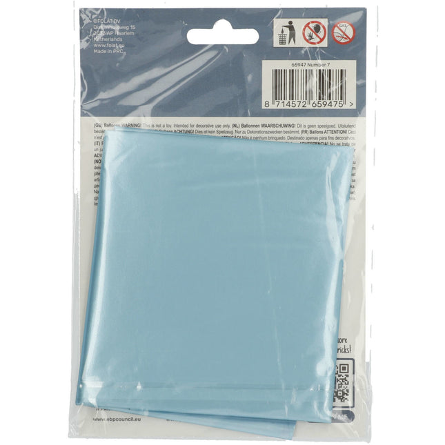 Ballon de baudruche Figure 7 Bleu pastel XL 86cm vide