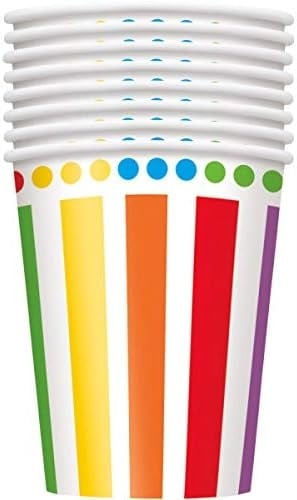 Gobelets arc-en-ciel 270ml 8pcs