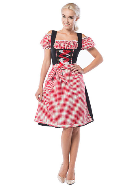 Robe Dirndl Oktoberfest Longue Rouge