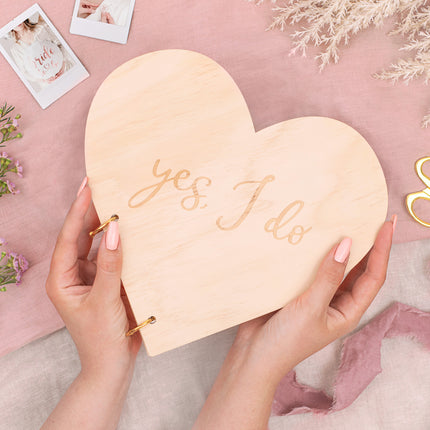 Livre d'or Coeur Yes I Do Wood