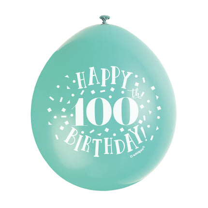 Ballons Happy Birthday 100 Years 28cm 10pcs