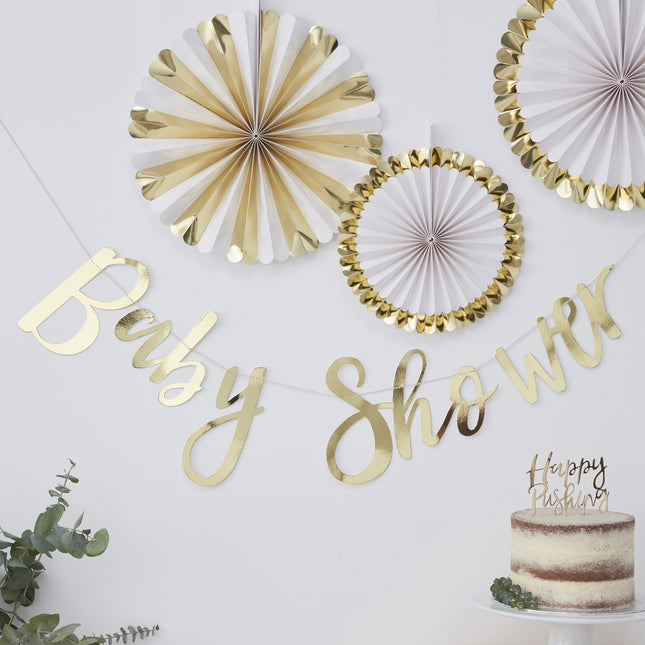 Guirlande de lettres dorées Baby Shower 1.5m