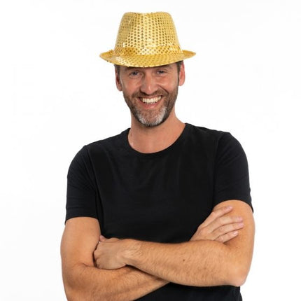Chapeau pailleté or