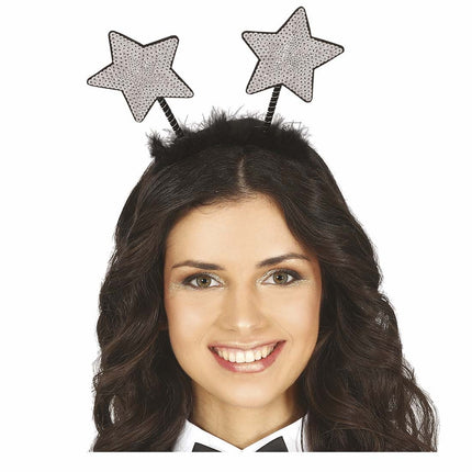 Bandeau de cheveux argenté étoiles