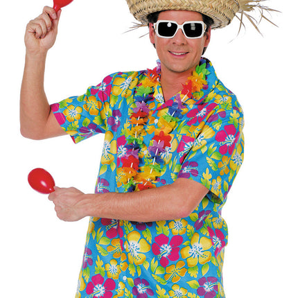 Chemisier Hawaii bleu