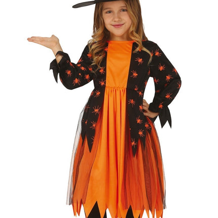 Costume d'Halloween Fille Sorcière Araignée