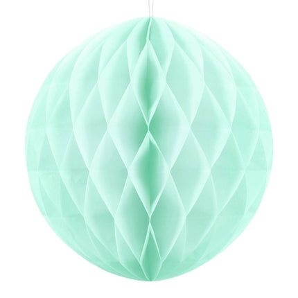 Boule en nid d'abeille vert menthe 30cm